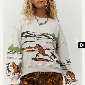 Daydreamer Cream Sweatshirt with Horse Print